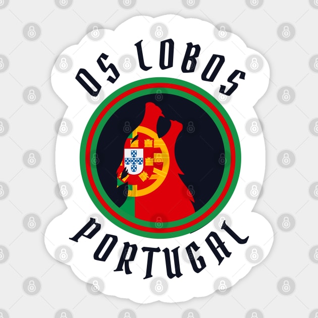 Os Lobos Portugal Rugby Team Sticker by Teessential